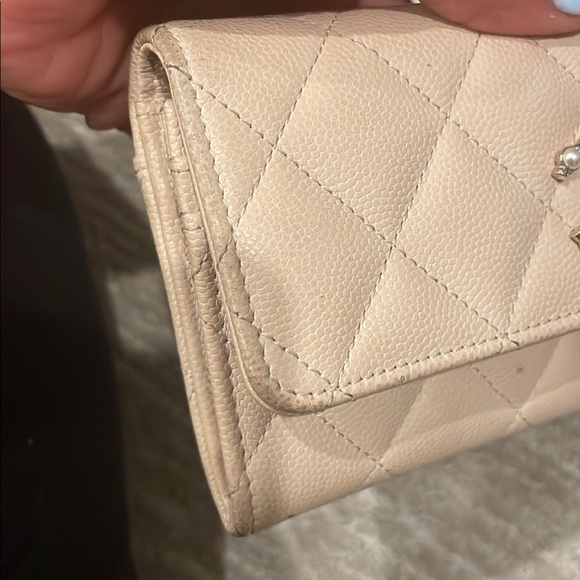 CHANEL Light Tan Quilted Wallet - Picture 9 of 10